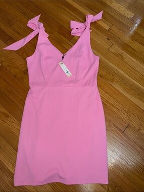 BCBGeneration Pink Tie-Shoulder Mini Dress